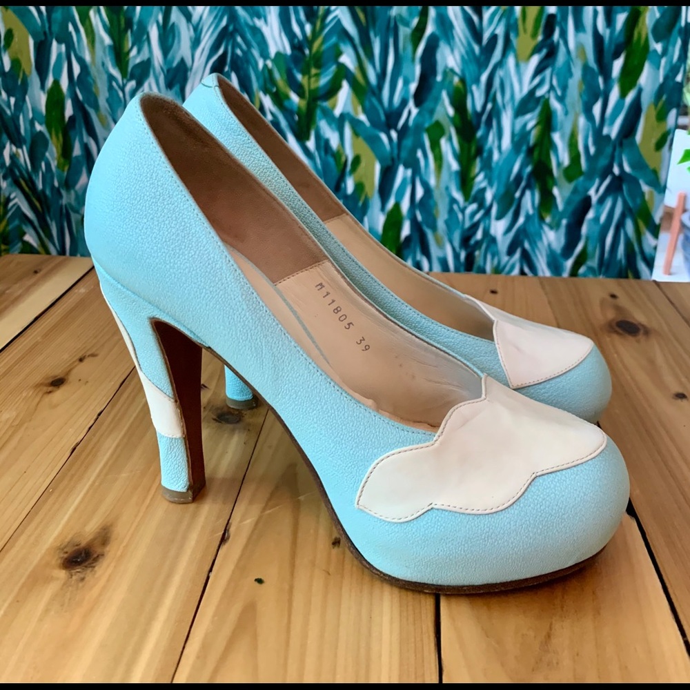 Sky Blue Cloud Michel Perry Pumps - Picture 2 of 7